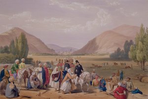 チャールズハゲ（1810-88）とルイハゲ（1806-85）によって刻まれた「アフガニスタンのスケッチ」からのキラカジーからのカウルへの入り口（ヘンリーグレイブス、1842年） 作： James Atkinson